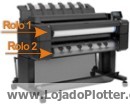 A Impressora Plotter HP Designjet T2500 tem 2 rolos de mdia com troca inteligente