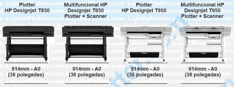 Qual a Diferença entre a Plotter HP T850 e a HP T950
