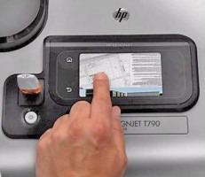 Painel e tela sensvel ao toque da HP Designjet T790